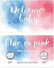 Pack of 50 Gender Reveal Scratch Off Game Cards Pink Or Blue Party Game 3.5x2 in