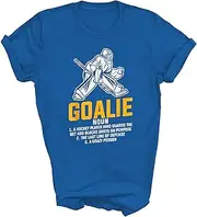 [Above Good Tee] Ice Hockey Goalie Definition Hockey Lover Player Unisex Shirt Gift Women Men T-Shirt (Royal;2XL)