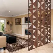 Triangle shape Room Divider Panel | Modern Hanging Screen wooden partition