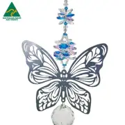 Large Butterfly Crystal Suncatcher gift, 40mm Sphere/Ball prism, handmade in AU