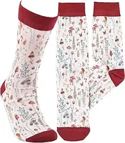 [Primitives by Kathy] Novelty Socks - Mushroom Study, One Size, Unisex, LOL Collection, Multi, One Size