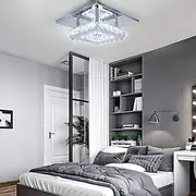 12W Square Crystal Ceiling Light LED Lighting Fixture for Hallway Dining Room Bedroom (12W Square) Comfortable Anniversary