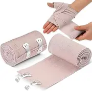 Elastic Bandage Wrap, 2 Pcs Compression Elastic Bandage, Elastic Sport Support Bandage for Knee, Foot, Legs, Wrist, Arm, Ankle, Thigh, Calf (10CM x 4.5M,4 Inch x 15 Feet)