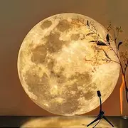 [ALQYXZ.LBN] Moon Lamp Projector Night Light, 360° Rotatable USB Powered LED Moon Lamp with Bracket, Multicolor, Metal with Rubber