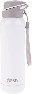 Oasis Stainless Steel Double Wall Insulated Sports Bottle W/Straw 500Ml - White