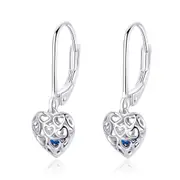 Sterling Silver Romancing The Stone Leverback Hypoallergenic Earrings