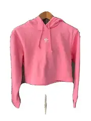 Women’s adidas Adicolour Essentials Crop Fleece Hoodie - Bliss Pink AU 8 BNWT