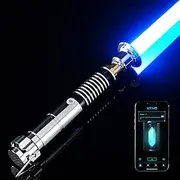 DAMIENSABER Updated RGB3.0 Smooth Swing Motion Control Dueling Light Saber, 16 Sound Fonts Luke Light Saber with 16 RGB Solid and Infinite Color Changing, Rechargeable Metal Hilt for Adults Gift