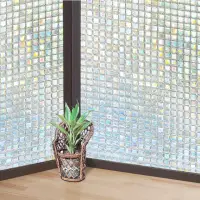 在飛比找momo購物網優惠-【meiwa】日本製造抗UV可變色節能靜電窗貼(馬賽克- 9