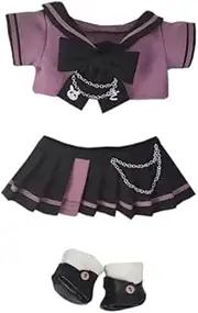 niannyyhouse 20 cm Doll Clothes Shirts Skirts Shoes Student Suit 8 Inch Plush Doll Dress Up Accessories, Black