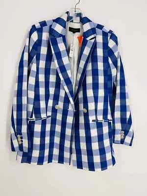 Talbots Size 8 Blue/White Gingham NEW Designer Blazer