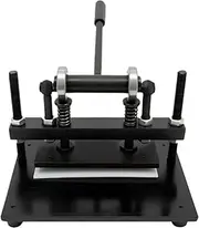 Manual Leather Die Cutting Machine Punching Cut Embossing Press Black Carbon Steel Adjustable Height