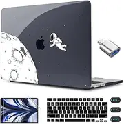 CISSOOK Case Compatible with MacBook Air 13.6 Inch 2022 2024 2025 Release Model A2681 M2 A3113 M3 A3240 M4 Astronaut, Clear Black Space Hard Shell with Keyboard Cover for MacBook Air 13.6", Astronaut