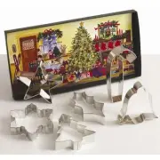 New Ann Clark Christmas Tree Snowflake Star Bell Holly COOKIE CUTTER Box Set USA