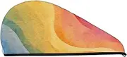 GDSHJKLW Rainbow Drying Hair Caps Super Absorbent Soft Hair Drying Towel Quick Dry Coral Velvet Hair Drying Cap Hair Turban for Women Wet Hair Long Thick Hair