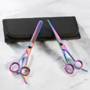 2pc Kit 6.5" Pro Hairdressing Hair Cutting Thinning Barber Salon Scissor Rainbow