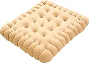 Biscuit Shape Cushion Floor Cushion Cute Decorations Soft Throw Pillow Seating Cushion for Gift Meditation Bar Bedroom Tatami, Beige, Square
