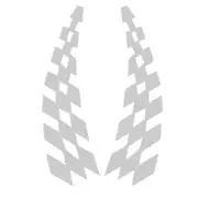 3 Sets Car Stickers Lattice Flag Wheel Eyebrows Reflective Stickers (Silver Whitewhite)