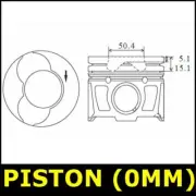 Piston Fits PEUGEOT 508 Opt2/2 No Oversize 2.2 4HL (DW12C) 8D 8E 00052KP