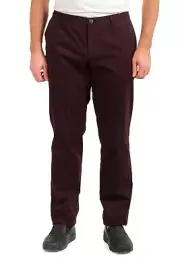 Hugo Boss Men's "Stanino16-W" Purple Flat Front Casual Pants