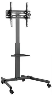 ATDEC AD-TVC-20 Height Adjustable Mobile TV Cart. Lightweight Displays. Max load: 20kg. VESA up to 400x400. For Panels 32" to 55". Black.