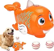Moving Cat Toy | Automatic Cat Ball with Led Lights and Music,Electric Fish, Motion Activated Dog Toys for Bored Indoor Adult Pets