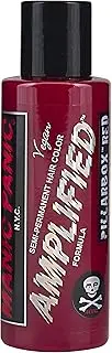 MANIC PANIC Pillarbox Red Hair Color - Amplified - Semi Permanent Hair Dye - Deep True Red Color - For Dark & Light Hair - Vegan, PPD & Ammonia-Free - For Coloring Hair with Men & Women