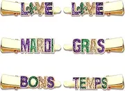 CEALXHENY Mardi Gras Hair Clips for Women (6PCS SET 2)