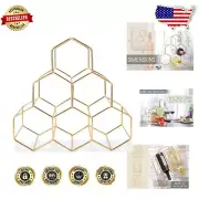 Compact Decorative Gold Tone Wine Rack - Perfect for Kitchen or Pantry Use