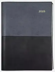 2025 Diary Collins Vanessa A4 Day to Page DTP Calendar Year 145.V99 BLACK