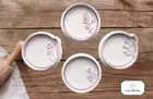 Round Frame Cookie Cutter & Embosser Stamp Set of 4- Flower Design Floral Circle