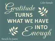 Joanie Stencil Gratitude What We Have Enough DIY Country Farmhouse Family Signs