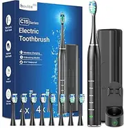 Electric Toothbrush for Adults with 8 Brush Heads - Sonic Electric Toothbrush with Toothbrush Holder and Travel Case