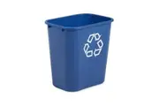 New Rubbermaid Deskside 2956 Wastebasket Recycling Medium - Blue / White 26.6L