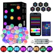 Color Changing Globe String Lights, 33ft Smart Fairy String Lights with APP C...