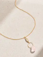 [Melissa Joy Manning] Melissa Joy Manning - 14-karat Recycled Gold, Rose Quartz And Diamond Necklace - One size One size Gold