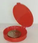 Tupperware Clamshell Round Pill Keeper Container Red #1224 Hinged New