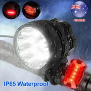 Super Bright 90000Lumen Bicycle Bike Head Front & Rear Light LED Torch HeadLamp