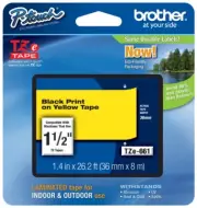 Brother 1.5" (36mm) Black on Yellow P-touch Tape for PT9800, PT-9800PCN Printer