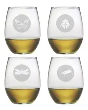 Susquehanna Glass "Garden Guests" Set of 4 Stemless Glasses