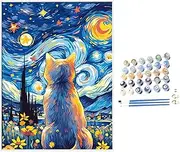 Cat Digital Oil Painting Kits - Cat Oil Painting Set - Painting by Number Kits On Canvas, Oil Painting Set for Family, Boys, Friends