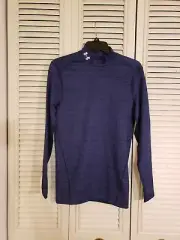 Under Armour Compression Shirt Mens M Cold Gear Mock Neck Blue Long Sleeve NWT!