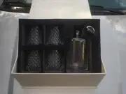 Gorgeous Cypress Refresh 5 Pc Diamond Whiskey Decanter And Glass Set