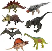 Perfeclan 7Pcs Dinosaur Figure Dinosaur Toy Animals Figures,Simulated,Party Favors Toys,Realistic for Kids Boys Girls Children Birthday