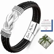 To My Son Braided Leather Bracelet Handmade College Student Gifts for College...