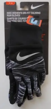 Nike Printed DRI-FIT Tailwind Run Gloves 2.0 Women Black/Black/Silver Medium