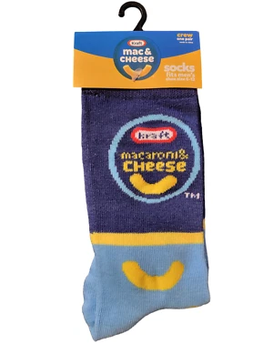 Adult Graphic Advertising Polyester Blend Crew Socks - New - Kraft Mac & Cheese