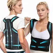 CUBETA Posture Corrector for Men and Women, Adjustable Full Back Support and Shoulder Corrector for Back Pain Relief, Hunchback Correction, Scoliosis, Posture Trainer (Black)