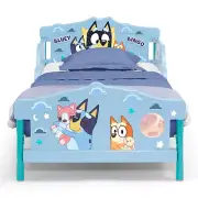 Kids Bluey 3D Toddler Bed Blue Footboard Headboard Rails for Little Girls Boys