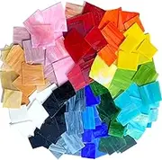 2.2lb Stained Glass Scraps, Mosaic Glass Pieces, Mosaic Tiles for Crafts and Mosaic Making, Assorted Colors and Shapes